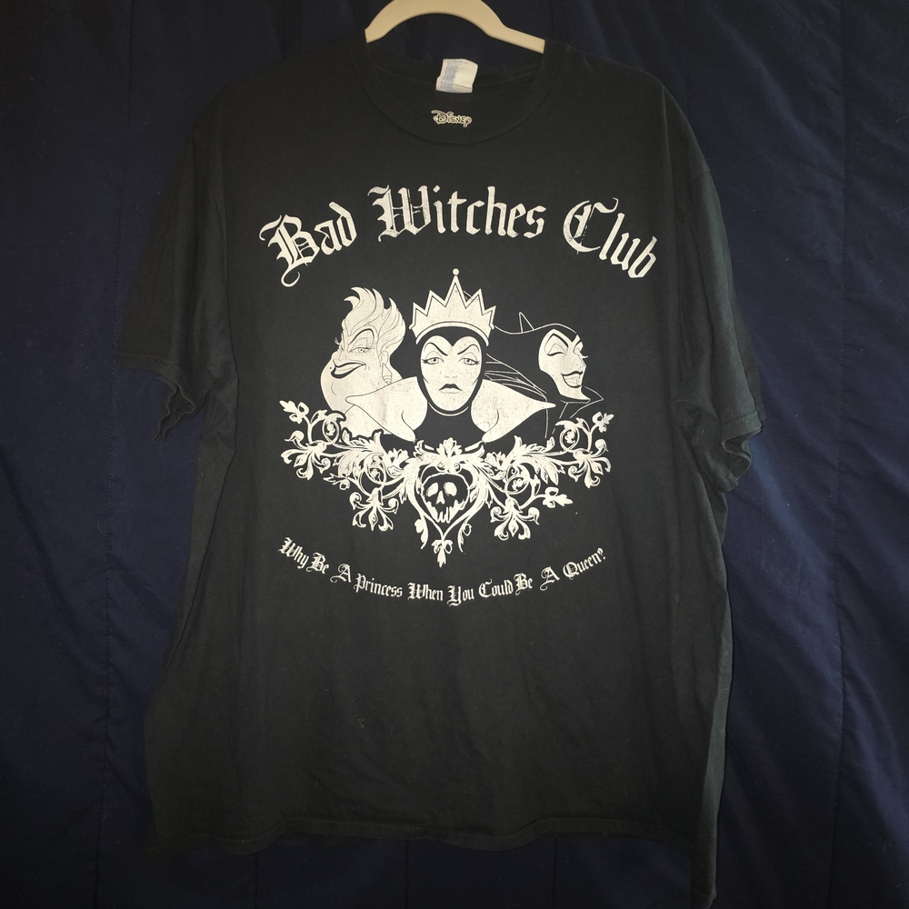 Disney Black Short Sleeve Tee with Gothic Graphics